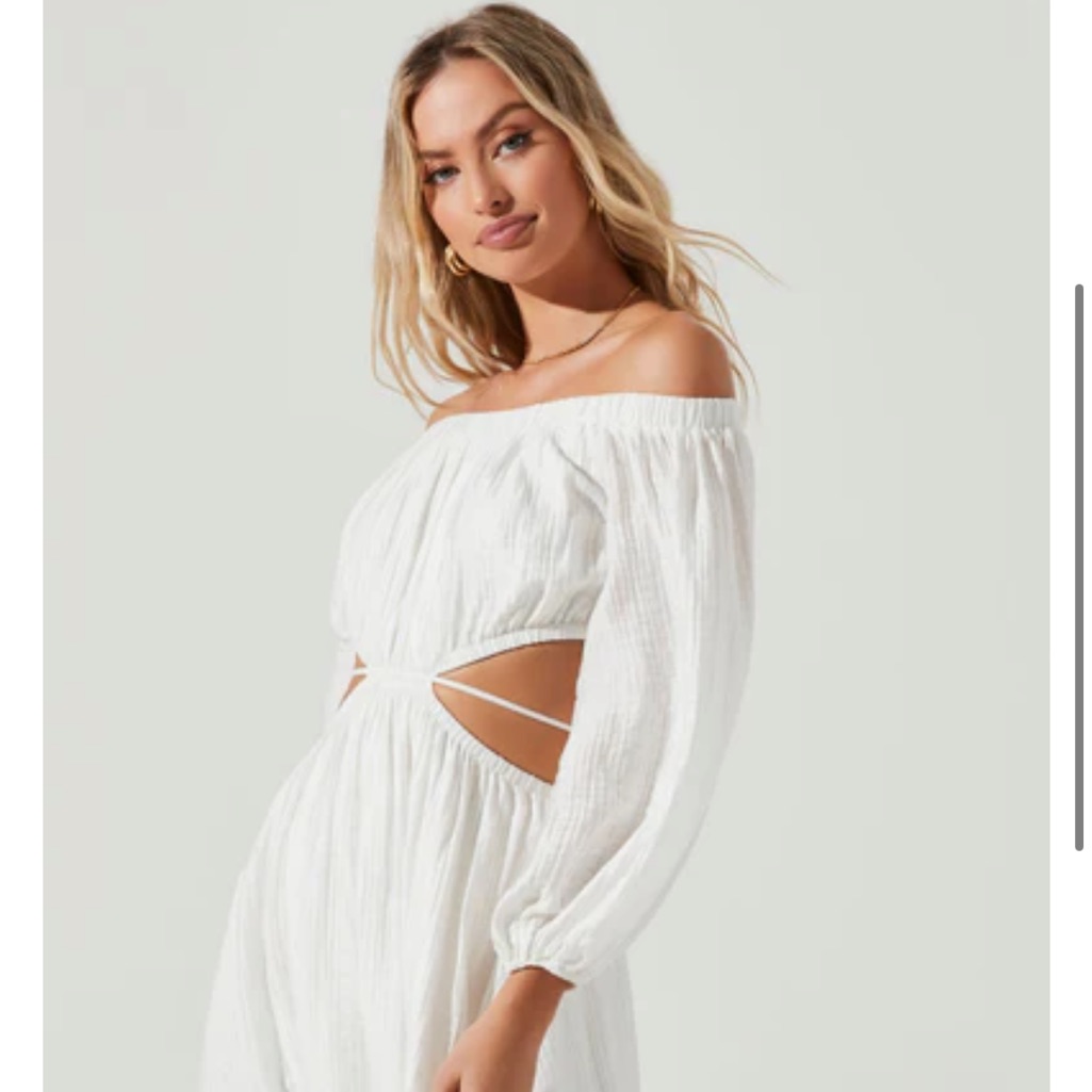 White Astr Mini Dress With Cutout